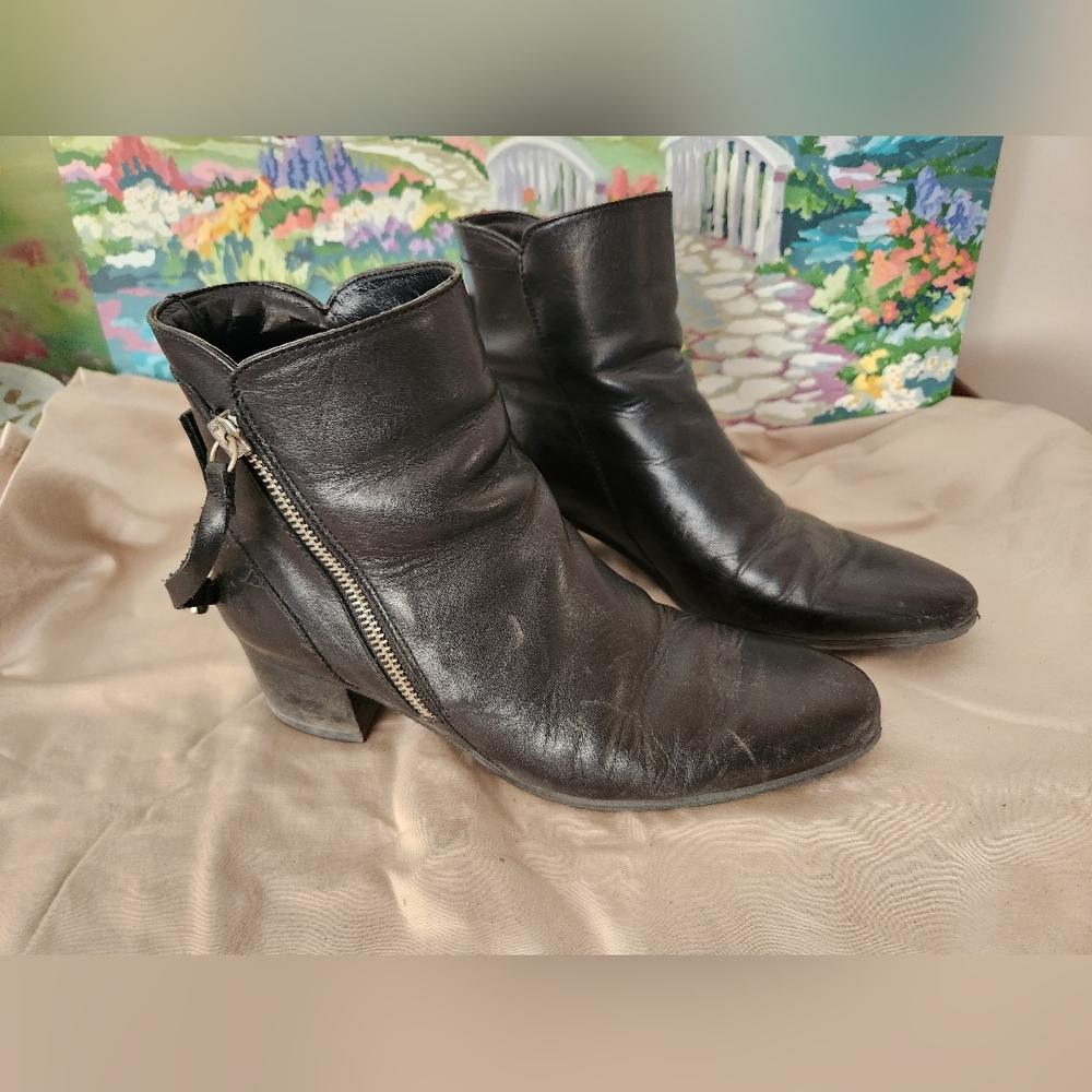 Zara leather ankle boots